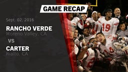 Recap: Rancho Verde  vs. Carter  2016