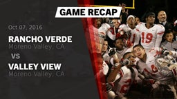 Recap: Rancho Verde  vs. Valley View  2016