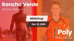 Matchup: Rancho Verde HS vs. Poly  2016