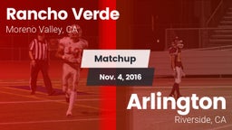 Matchup: Rancho Verde HS vs. Arlington  2016