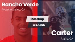 Matchup: Rancho Verde HS vs. Carter  2017