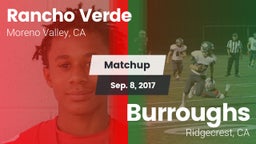 Matchup: Rancho Verde HS vs. Burroughs  2017