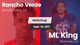 Matchup: Rancho Verde HS vs. ML King  2017