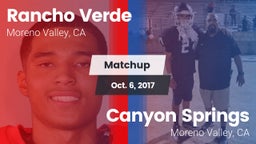 Matchup: Rancho Verde HS vs. Canyon Springs  2017