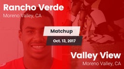 Matchup: Rancho Verde HS vs. Valley View  2017