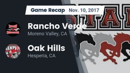 Recap: Rancho Verde  vs. Oak Hills  2017