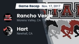 Recap: Rancho Verde  vs. Hart  2017