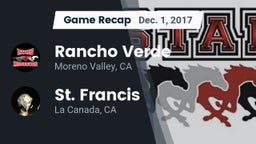 Recap: Rancho Verde  vs. St. Francis  2017