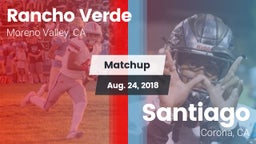 Matchup: Rancho Verde HS vs. Santiago  2018