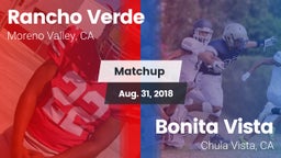 Matchup: Rancho Verde HS vs. Bonita Vista  2018