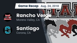 Recap: Rancho Verde  vs. Santiago  2018