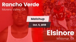 Matchup: Rancho Verde HS vs. Elsinore  2018