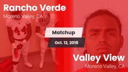 Matchup: Rancho Verde HS vs. Valley View  2018