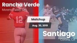Matchup: Rancho Verde HS vs. Santiago  2019