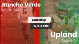 Matchup: Rancho Verde HS vs. Upland  2019