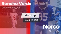 Matchup: Rancho Verde HS vs. Norco  2019