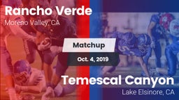 Matchup: Rancho Verde HS vs. Temescal Canyon  2019