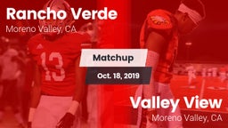 Matchup: Rancho Verde HS vs. Valley View  2019