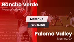 Matchup: Rancho Verde HS vs. Paloma Valley  2019