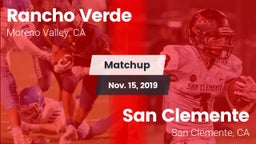 Matchup: Rancho Verde HS vs. San Clemente  2019
