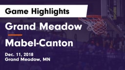 Grand Meadow  vs Mabel-Canton  Game Highlights - Dec. 11, 2018