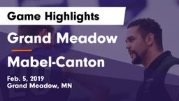 Grand Meadow  vs Mabel-Canton  Game Highlights - Feb. 5, 2019