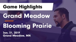 Grand Meadow  vs Blooming Prairie  Game Highlights - Jan. 31, 2019