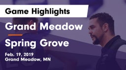 Grand Meadow  vs Spring Grove  Game Highlights - Feb. 19, 2019