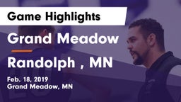 Grand Meadow  vs Randolph , MN Game Highlights - Feb. 18, 2019