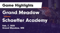 Grand Meadow  vs Schaeffer Academy Game Highlights - Feb. 7, 2020