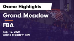 Grand Meadow  vs FBA Game Highlights - Feb. 12, 2020