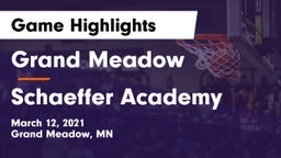 Grand Meadow  vs Schaeffer Academy Game Highlights - March 12, 2021