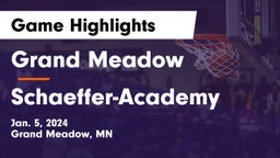 Grand Meadow  vs Schaeffer-Academy Game Highlights - Jan. 5, 2024