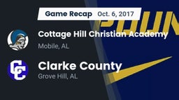 Recap: Cottage Hill Christian Academy vs. Clarke County  2017