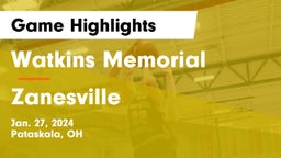 Watkins Memorial  vs Zanesville  Game Highlights - Jan. 27, 2024