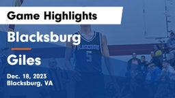 Blacksburg  vs Giles Game Highlights - Dec. 18, 2023