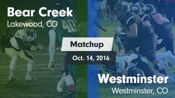 Matchup: Bear Creek High vs. Westminster  2016
