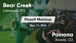 Matchup: Bear Creek High vs. Pomona  2016