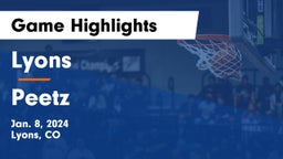 Lyons  vs Peetz Game Highlights - Jan. 8, 2024