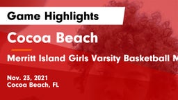 Cocoa Beach  vs Merritt Island  Girls Varsity Basketball Merritt Island FL Game Highlights - Nov. 23, 2021