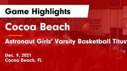 Cocoa Beach  vs Astronaut  Girls' Varsity Basketball Titusville FL Game Highlights - Dec. 9, 2021