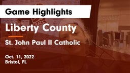 Liberty County  vs St. John Paul II Catholic  Game Highlights - Oct. 11, 2022
