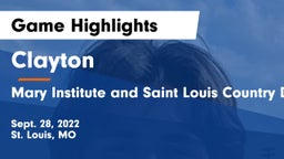 Clayton  vs Mary Institute and Saint Louis Country Day School Game Highlights - Sept. 28, 2022