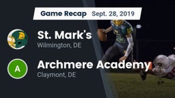 Recap: St. Mark's  vs. Archmere Academy  2019