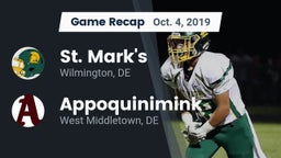 Recap: St. Mark's  vs. Appoquinimink  2019