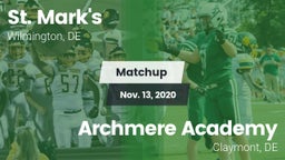 Matchup: St. Mark's vs. Archmere Academy  2020