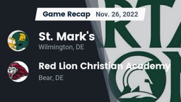 Recap: St. Mark's  vs. Red Lion Christian Academy 2022