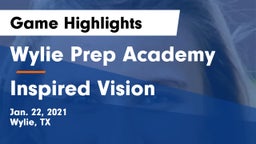 Wylie Prep Academy  vs Inspired Vision Game Highlights - Jan. 22, 2021