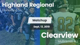 Matchup: Highland Regional vs. Clearview  2019