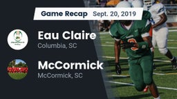 Recap: Eau Claire  vs. McCormick  2019